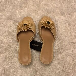 Forever 21 Tan Mules with Tassel Detail